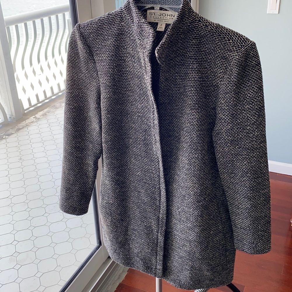 St. John black & gray tunic length jackets size 2